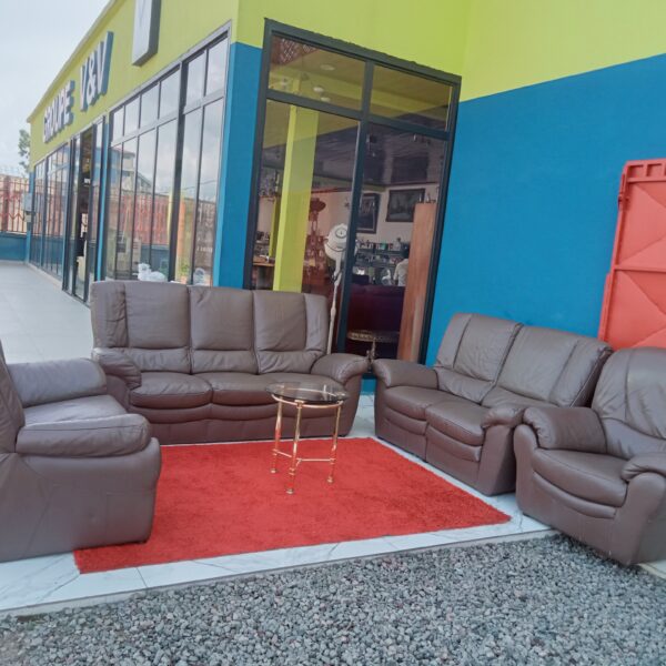 RF-5475 SALON EN CUIR MARRON AVEC RELAX MANUEL 08P (3+2+2+1)