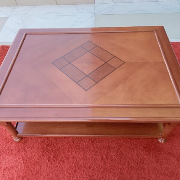 RF-5384 TABLE BASSE EN BOIS AVEC DEUX GRANDS TIROIRS A RANGEMENT